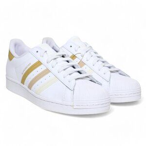 New adidas Originals Superstar Men's Size 11 White Golden Beige HP5500
